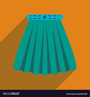 Flat icon with long shadow women skirt vector image