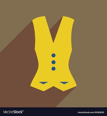 Flat icon with long shadow women vest vector image