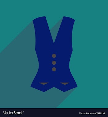 Flat icon with long shadow women vest vector image