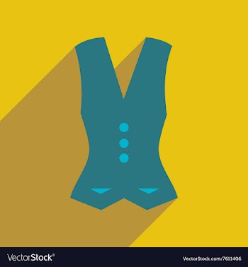 Flat icon with long shadow women vest vector image
