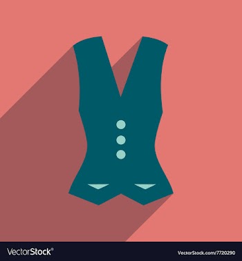 Flat icon with long shadow women vest vector image