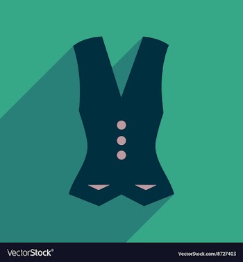 Flat icon with long shadow women vest vector image