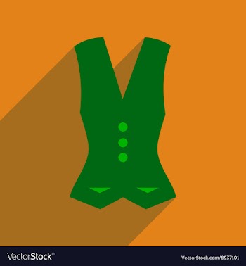 Flat icon with long shadow women vest vector image