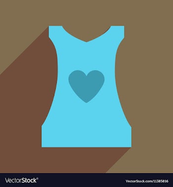 Flat icon with long shadow womens blouse vector image