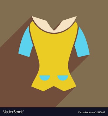 Flat icon with long shadow womens blouse vector image