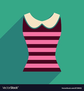 Flat icon with long shadow womens blouse vector image