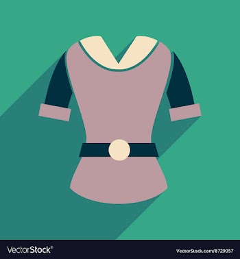 Flat icon with long shadow womens blouse vector image