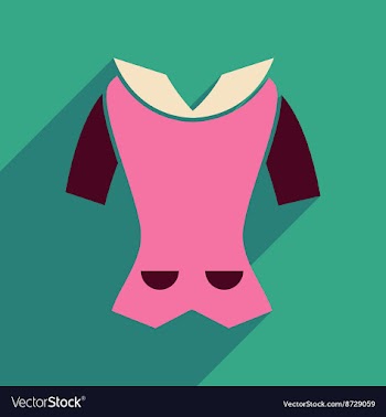 Flat icon with long shadow womens blouse vector image