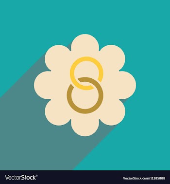 Flat icon with long shadow Womens Day flower vector image