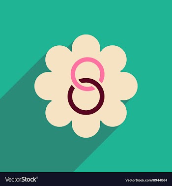 Flat icon with long shadow Womens Day flower vector image