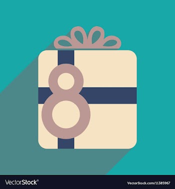 Flat icon with long shadow Womens Day gift vector image