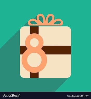 Flat icon with long shadow Womens Day gift vector image