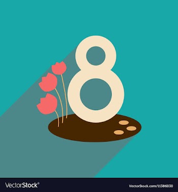 Flat icon with long shadow womens Day vector image