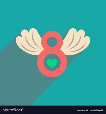 Flat icon with long shadow womens Day vector image