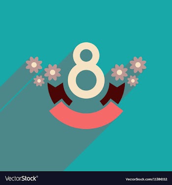 Flat icon with long shadow Womens Day vector image