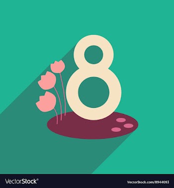Flat icon with long shadow womens Day vector image