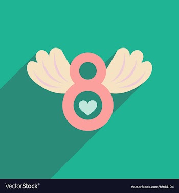 Flat icon with long shadow womens Day vector image