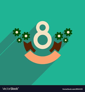 Flat icon with long shadow Womens Day vector image