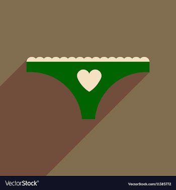 Flat icon with long shadow womens panties vector image