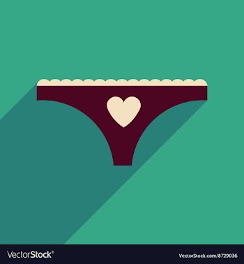 Flat icon with long shadow womens panties vector image