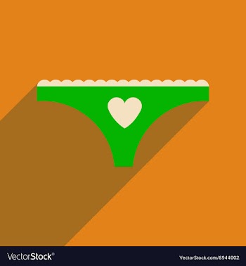 Flat icon with long shadow womens panties vector image