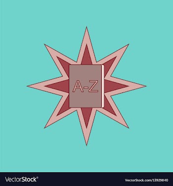 Flat icon with thin lines alphabet vector image