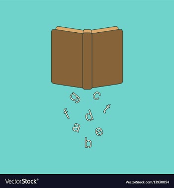 Flat icon with thin lines alphabet vector image