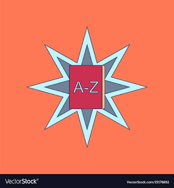 Flat icon with thin lines alphabet vector image