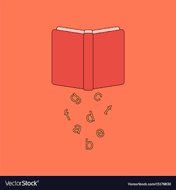 Flat icon with thin lines alphabet vector image