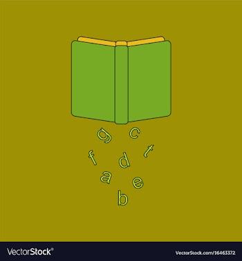 Flat icon with thin lines alphabet vector image