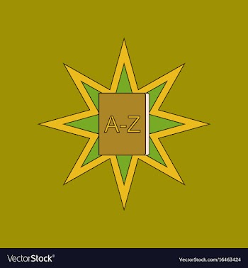 Flat icon with thin lines alphabet vector image