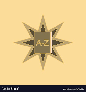 Flat icon with thin lines alphabet vector image
