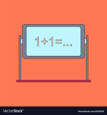 Flat icon with thin lines blackboard vector image
