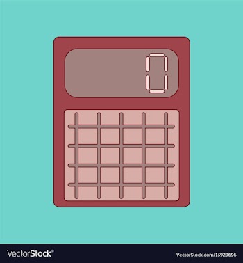 Flat icon with thin lines calculator vector image