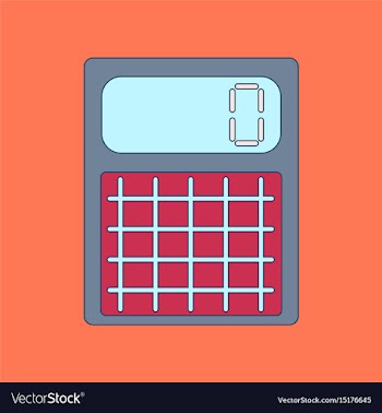 Flat icon with thin lines calculator vector image