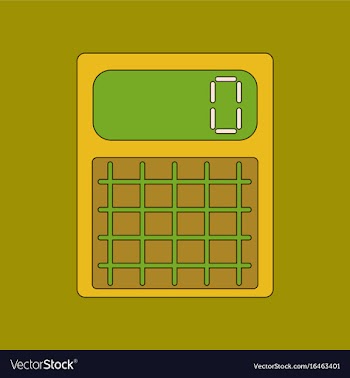 Flat icon with thin lines calculator vector image