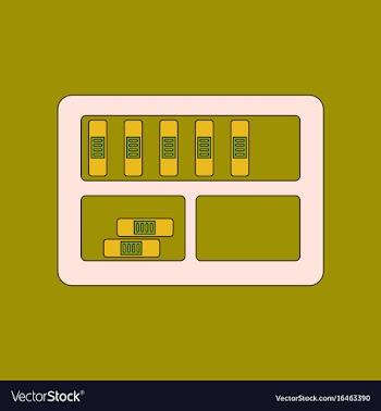 Flat icon with thin lines folder shelf vector image