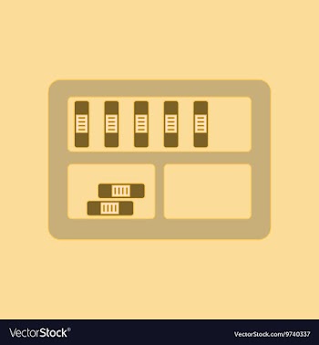 Flat icon with thin lines folder shelf vector image