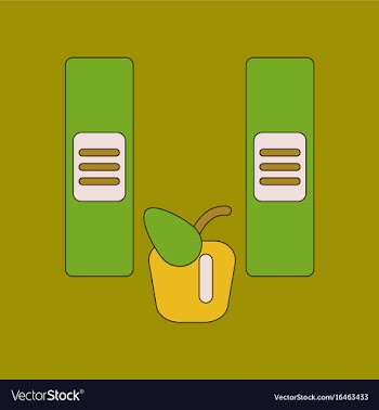 Flat icon with thin lines folders apple vector image