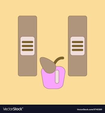 Flat icon with thin lines folders apple vector image