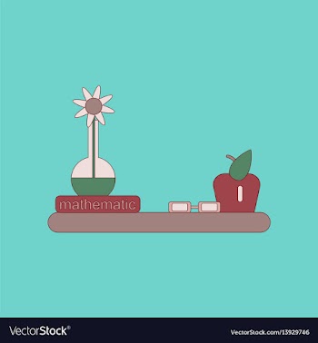 Flat icon with thin lines math book vector image