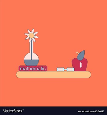 Flat icon with thin lines math book vector image