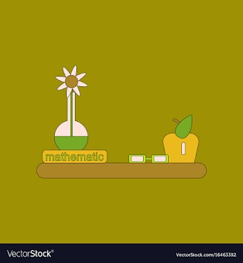 Flat icon with thin lines math book vector image