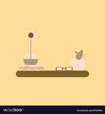 Flat icon with thin lines math book vector image