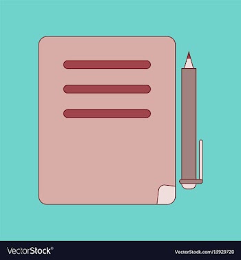 Flat icon with thin lines notebook pen vector image