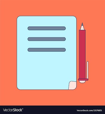 Flat icon with thin lines notebook pen vector image