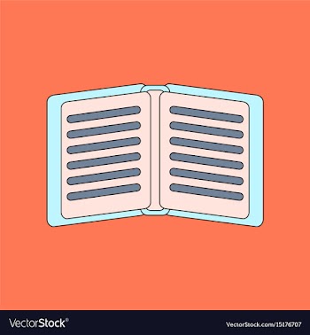 Flat icon with thin lines notebook vector image