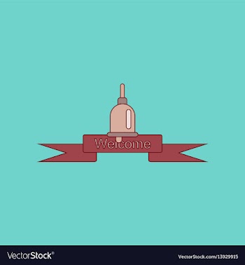 Flat icon with thin lines school bell vector image