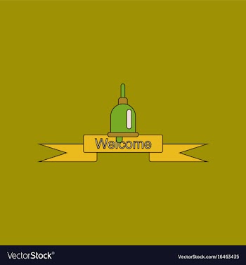 Flat icon with thin lines school bell vector image
