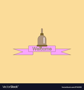 Flat icon with thin lines school bell vector image